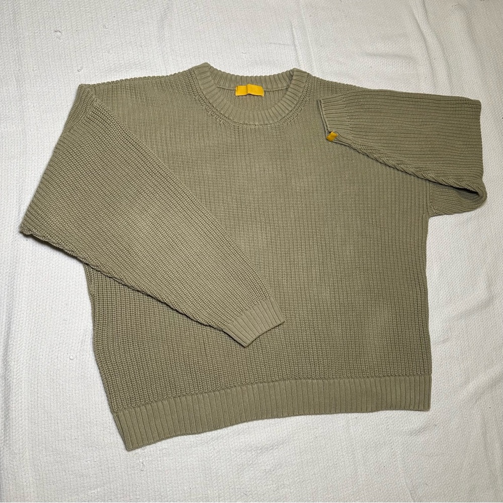 Men's Crewneck Ribbed Sweater in Olive